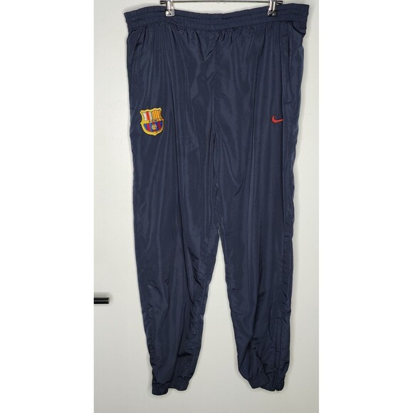 Vintage Nike FC Barcelona Football Pants Soccer Blue Sweatpants Size Medium - Picture 2 of 6